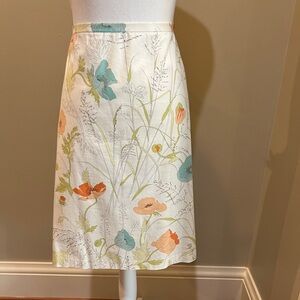 Ellen Tracy Cream Floral Skirt
